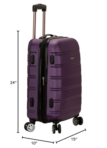 Rockland Melbourne Hardside Expandable Luggage with Spinner Wheels, Purple 24