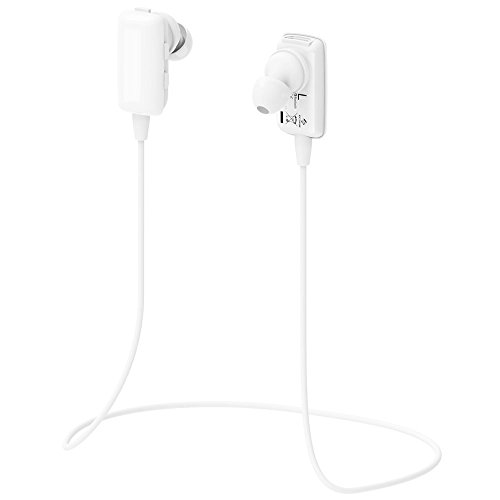ECSEM Mini Lightweight Wireless Stereo Sports/Running & Gym/Exercise Bluetooth Earbuds Headphones Headsets w/Microphone for Iphone 5S 5C 4S 4, Ipad 2 3 4 New iPad, Ipod, Android, Samsung Galaxy, Smart Phones Bluetooth Devices-In White