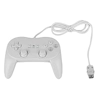 MeterMall Top Horn Joystick Gamepads Wired Game Controller Gaming Remote Pro Gamepad Shock Joypad for Nintendo Wii Second-Generation White