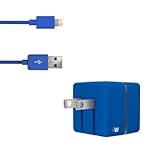 Just Wireless Wall Charger USB 10W/2.1A with Lightning to USB Cable (5ft) to Charge and Sync iPhone, iPad, iPod Apple MFI Certified - Blue