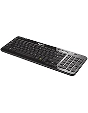 Logitech K360 Compact Wireless Keyboard for Windows, 2.4GHz Wireless, USB Unifying Receiver, 12 F-Keys, 3-Year Battery Life, Compatible with PC, Laptop - Glossy Black