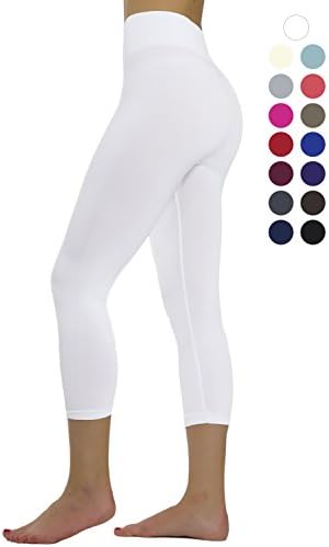 Ylluo Leggings High Waist Pants Buttery Soft Fleece and Non Fleece Tights Regular and Plus Size (Plus Size (XL - 3XL), White Capri)