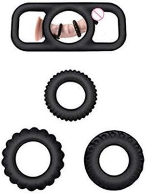 Upgreded 4Pcs/Set Silicone Lock Ring for Men