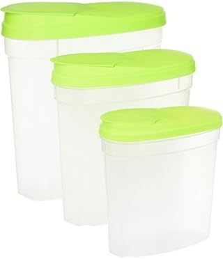 Plastic Dry Food/Cereal Storage Containers Airtight and with lids. Great For Flour, Sugar, Rice Or Grain.3PK