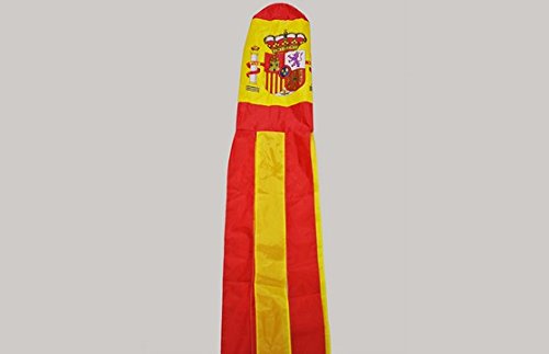 Flagtex Spanish Flag Windsock 150cm Weather Resistant Polyester Garden Windsock Spain Crest Design Outdoor Decoration Wind Indicator Patio Garden 60 inch Wind Direction Windsock — image 1