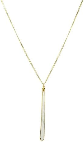 Shelia Fajl Lara Pendant Necklace Creamy White Pearl Shell & 18k Gold Plated