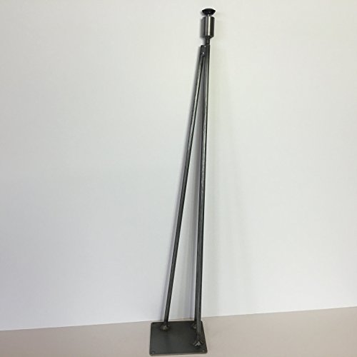 Hairpin Leg, Metal Table Leg Set of (4),Modern Industrial, 3-Rod Hairpin Leveling Legs - Raw Steel - 16 inch high to 40 inch high - FREE SHIPPING - Thumbnail 7