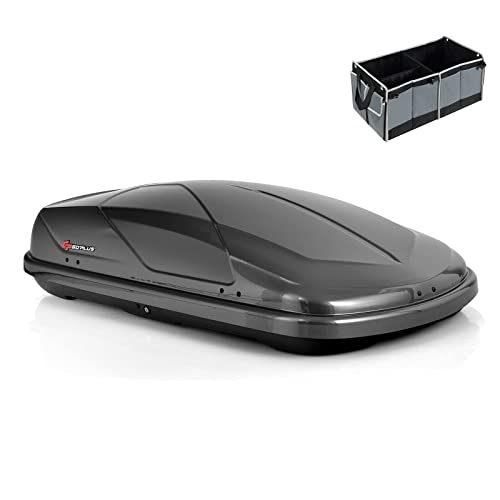 Goplus Cargo Box, Waterproof Rooftop Cargo Carrier, Heavy Duty Roof