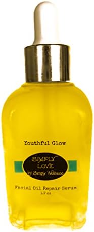 Simply LOVE Youthful Glow Serum Oil - Anti Aging - Vegan - Pure Hyaluronic Acid &amp; CoQ10 - 100% Organic - Pure Therapeutic Grade Jasmine &amp; Kukui Nut Essential Oils - NO Added Chemicals (1.7 oz)