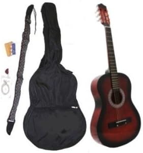 38" Inch Student Beginner Coffee Acoustic Guitar w/ Carrying Case &amp; Accessories, eBook, Harmonica