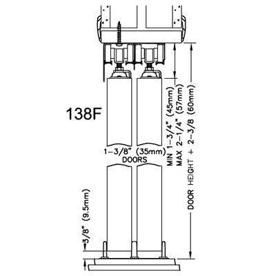 Johnson Hardware 138F Sliding Bypass Door Hardware (60" 2 Door System)