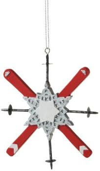 Ski Snowflake Christmas Ornament