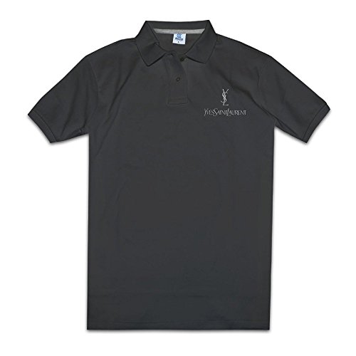 Men's YSL Saint Laurent Polo Short Sleeve T-Shirt Black XX-Large
