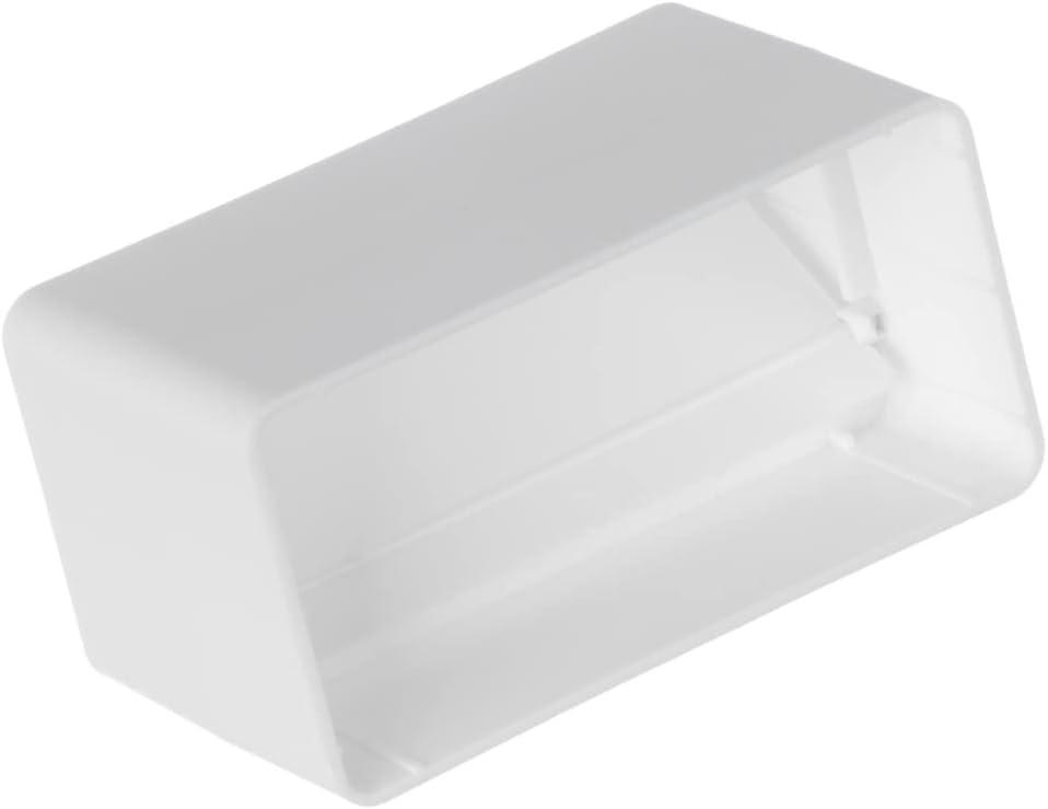 EUROPLAST 110x55mm Rectangular Flat PVC Duct Connector with Non-Return Damper