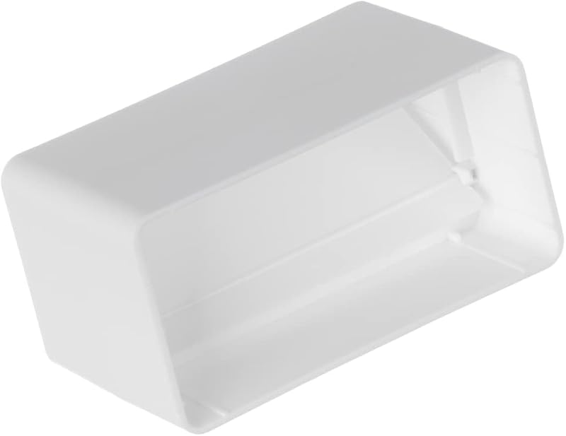 EUROPLAST 110x55mm Rectangular Flat PVC Duct Connector with Non-Return Damper