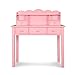 Home Office Furniture Writing Desk,Computer Work Station with Detachable Hutch,5 Drawers(Pink)