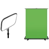 Elgato Key Light + Green Screen Set – 2.800 Lumen, Ausfahrbar, Für Streaming & Video-Calls