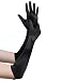 BABEYOND Classic Long Opera Pageant Party 1920s Satin Gloves Stretchy Adult Size Elbow Wrist Length 20.5" (Long Smooth 20.5in/Black) primary