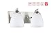 OSTWIN 2 Light Vanity Lighting Fixture for Bathroom, Bedroom, Makeup Dressing Table, Wall Mounted Interior Light, Over Mirror Modern Wall Sconce, Opal Glass Shade, Satin Nickel Finish, UL Listed