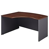 Bush Business Furniture Series C Collection 60W x 43D Left Hand L-Bow Desk Shell in Hansen Cherry