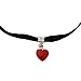 Pusheng Gothic Velvet Heart Crystal Charm Choker Handmade Collars Pendant Necklace