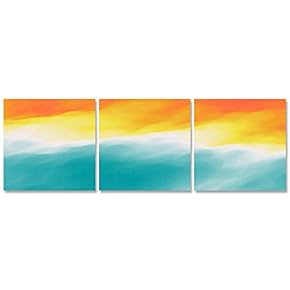 Canvas Wall Art Abstract Color Collage Painting Artwork for Home Prints Framed - 12"x12"x3 Panels