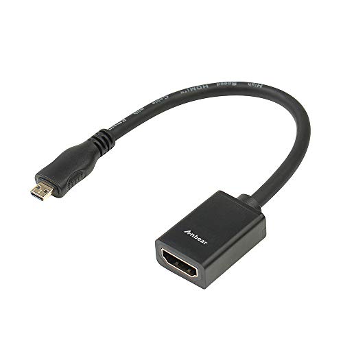 Micro HDMI to HDMI Adapter,Anbear Micro HDMI to HDMI Cable (HDMI to Micro HDMI Adapter) for Gopro Hero and Other Action Camera/Cam with 4K×2K/3D Supported