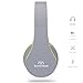 Headphones, Sound Intone I65 Headphones with Microphone and Volume Control for Travel, Work, Sport , Foldable Headset for Iphone and Android Devices, Valentines Day Gifts (Gray/yellow)