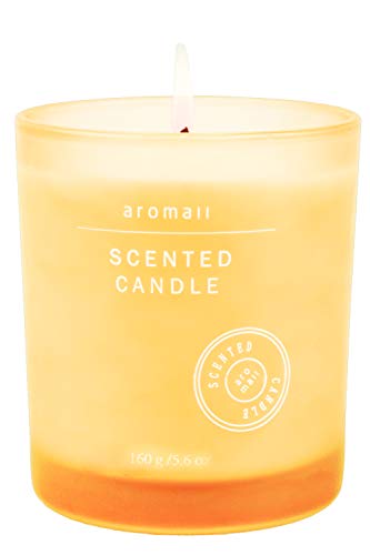 Aromall Scented Candles,Peony All Natural Organic Soy Wax Candle Flower Fragrance Aromatherapy Candles Calming Candle for Bath & Body Works (Yellow, 5.6 oz)
