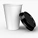 Amazon Brand - Solimo 12 oz Paper Hot Cup with Lid, 75 Count, White and Black