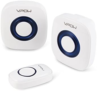 Wireless Doorbell System VPOW A Wireless Doorbell Wireless Doorbell 2 Receivers 1 Remote Doorbell Button Doorbell Chimes Operating over 500-feet Range 52 Chimes No Batteries Required for Receivers