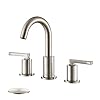ROFFENNY Widespread Bathroom Faucets Brushed Nickel Modern 3-Holes 8 inch Two-Handle Bathroom Sink Faucet, with Pop-up…