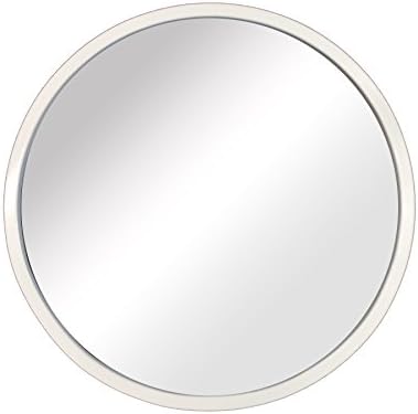 The Novogratz Reflection-Round 14.375x14.375 Decorative Wall Mirror Framed, Medium/14.375 x 14.375", White