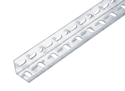 Alberts 432027 Cornière Conceptor | Galvanisé sendzimir | perforé | 2000 x 25 x 25 système de profilés, Gris