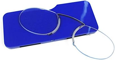 GLASSESBROS 2017 NEW Nose Rimless Reading Glasses , Ultra Lightweight Portable Emergency Wallet Reader with Case Go Everywhere (2.0 STRENGTH, Blue Frame,Blue Case)