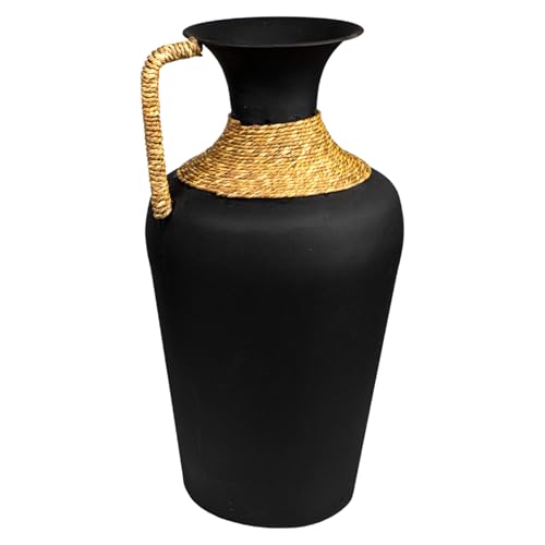JARRO METAL NEGRO ASA C/MIMBRE