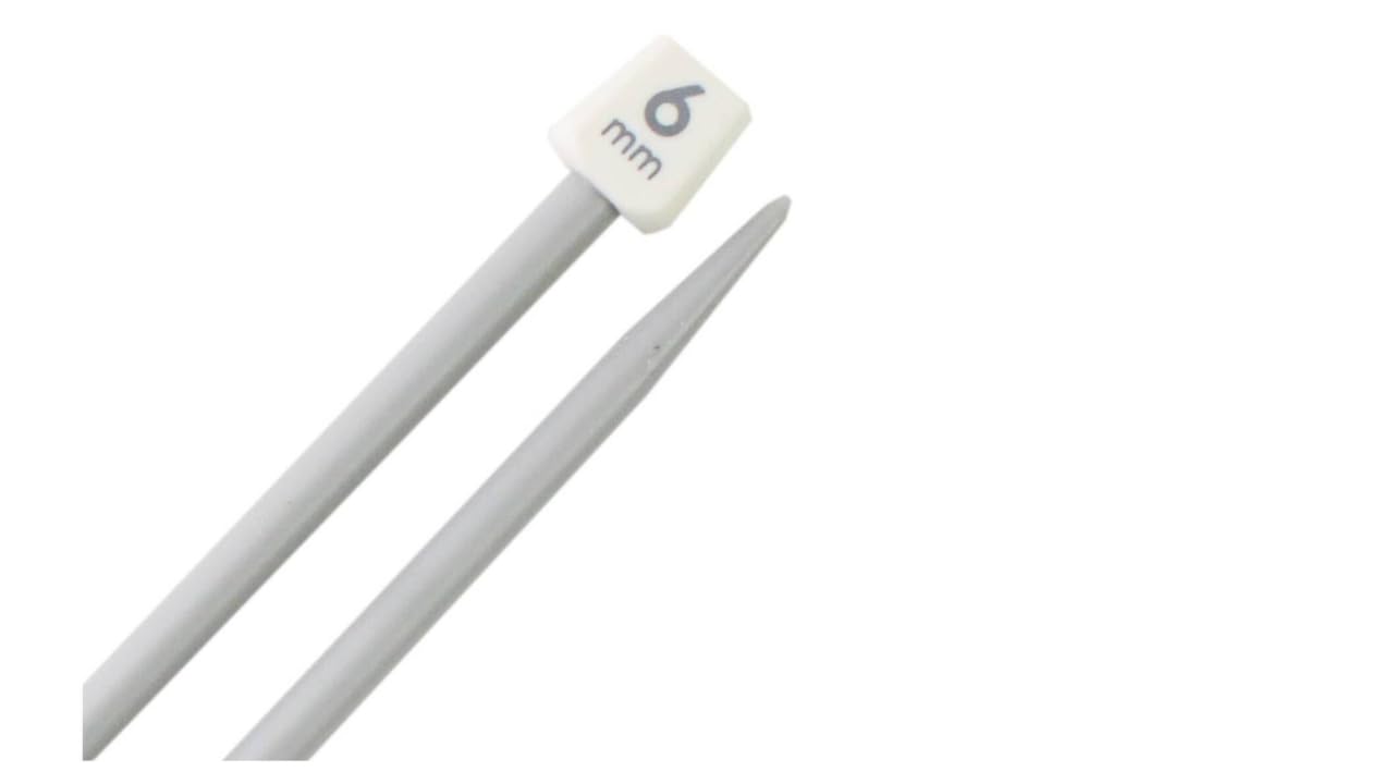 2 x Long Straight Plastic Knitting Needles (35cm) - Needle Diameter 5mm, 5.5mm, 6mm, 6.5mm, 7mm, 7.5mm, 8mm, 9mm and 10mm 2 x 2 .236 in