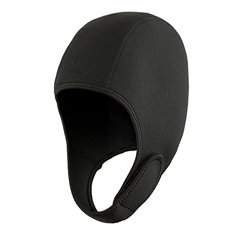 Qchomee Scuba Diving Hood 2mm Neoprene Swim Cap with Chin Strap Stretchable Wetsuit Cap Thermal Diving Hood Surfing Hood for Snorkeling Kayaking Sailing Canoeing Water Sports Cap Black, Grey
