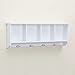 Floating Shelf Coat Rack Wall Mounted Cabinets Hanging Entryway Shelf w/ 4 Hooks Storage Cubbies Organizer White