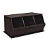 Badger Basket - Stackable Three-Bin Storage Cubby Espresso