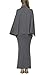 LaSuiveur Women's Elegant Party Bodycon Turtle Neck Evening Poncho Long Dress