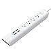 AUKEY Power Strip with 4 AC Outlets and 4 USB Charging Ports, 5-Foot Extension Cord for Smartphone, Laptop, Tablet, Home, Office and More (White)