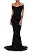 made2envy Off Shoulder Mermaid Wrapped Evening Gown (L, Black) LC61566LB