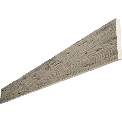 Timberthane Hand Hewn Faux Wood Beam, 1-Sided (Plank), 10"W x 72"L x 1"T, Almon…
