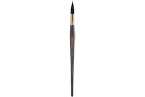Escoda Aquario Gold Series 1140 Joseph Zbukvic Artist Watercolor and Acrylic Paint Brush, Short Handle, Round Mop, Petit Gris Natural Squirrel Hair, Size 10