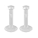 Pair (2) Clear Push Top Biopierce Piercing Retainers in 14GA and 16GA for Lips, Ears, Nose, Labret, Monroe - Choose Gauge and Length (14GA - 3/8