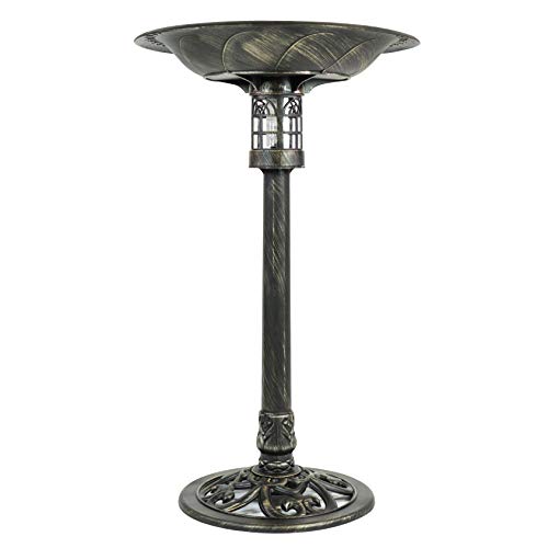 Sun-Ray 811010 Beacon Point Bird Bath with LED Solar Powered Light, for Garden, Lawn, Outdoor - Brushed Bronze, 30" - Thumbnail 6