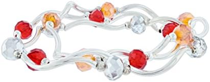 Bundle of 3 My Fun Colors Beaded Bracelets - Silver Crystal, True Red, &amp; Orange
