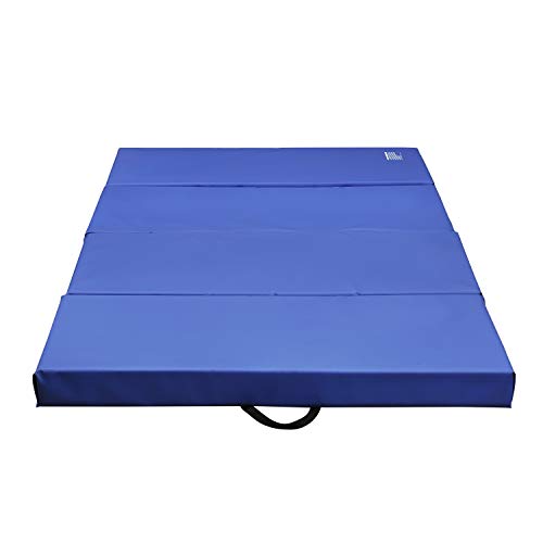 ZENOVA Extra Thick 4'' (10cm) Gymnastics Landing Mat Heavy Duty Folding Gymnastic Mat 8 FT Thick Surface Tumbling Mats - Thumbnail 4