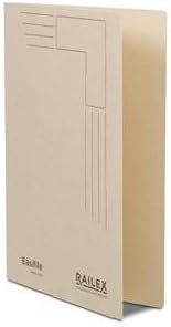 Railex Foolscap 330 GSM 25 mm Easi-File with Pocket - Ivory (Pack of 25)